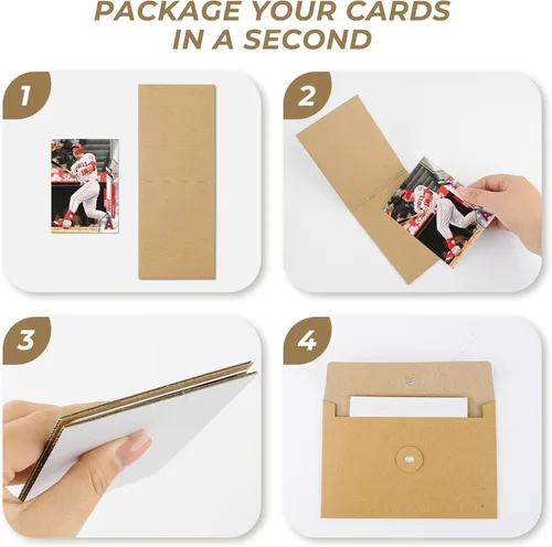 Vista 3 de Golden State Art Paquete de 100 protectores de tarjetas coleccionables de Blanco