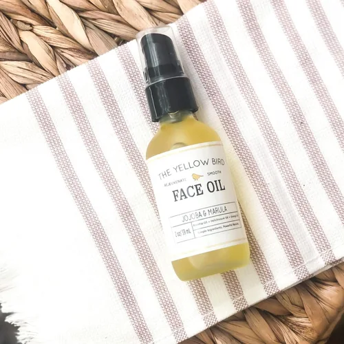Vista 5 de Aceite facial nutritivo Yellow Bird, suero facial hidratante y antienvejecimiento. Incluye jojoba, marula, prímula y rosa mosqueta para restaurar