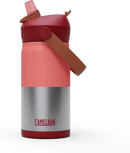 Vista 25 de CamelBak Thrive Flip Straw Kids Bite Valve Stainless Steel Water Bottle Biking Dogs, 12oz Perros en bicicleta