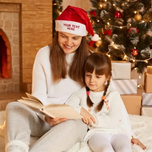 Vista 4 de Speedy Pros Sombrero de Papá Noel para hombres y mujeres, sombreros personalizados con texto para vacaciones y Navidad para hombres y mujeres