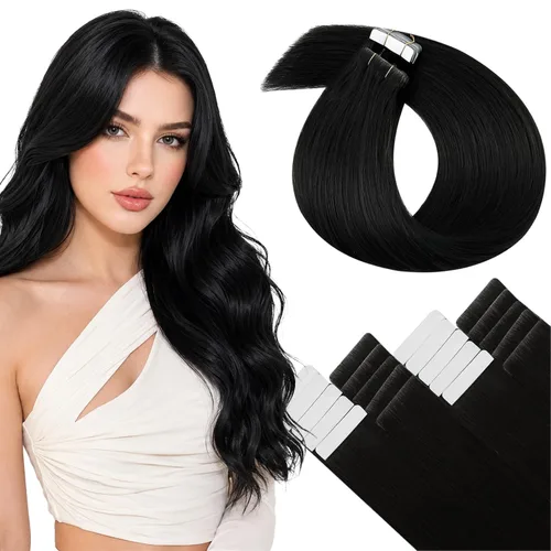 Vista 66 de LaaVoo - Extensiones de cabello humano con cinta adhesiva, color marrón a rubio ceniza, extensiones de cabello humano real, cintas en extensiones