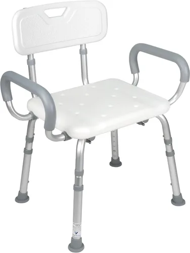 Vista 8 de Vaunn - Silla de ducha ajustable sin herramientas, apta para FSA/HSA, asiento de bañera de hidromasaje con respaldo extraíble