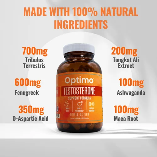 Vista 5 de Soporte de testosterona natural definitivo para hombres y mujeres, optimización de testosterona, resistencia, músculo - Tongkat Ali, Tribulus