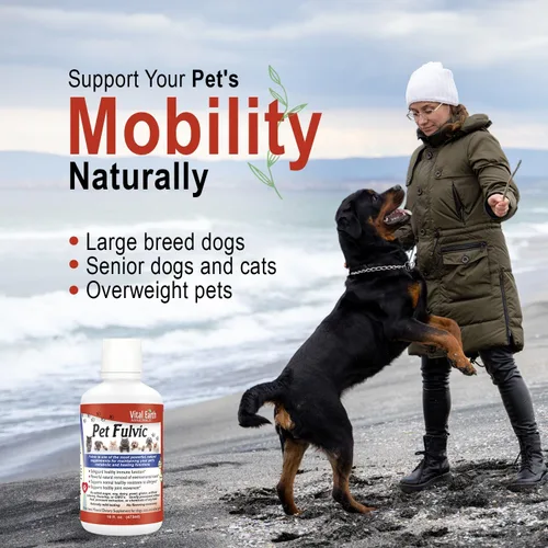 Vista 3 de Vital Earth Minerals Pet Fulvic - Más de 70 minerales traza para la salud de las mascotas, suplemento para las articulaciones, alivio de alergias