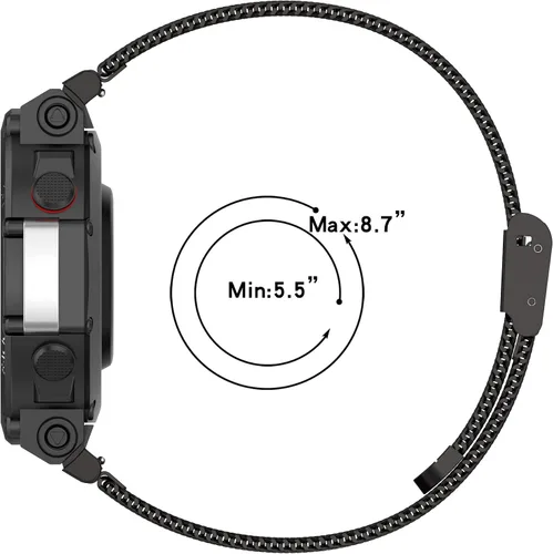 Vista 6 de TenCloud Correas compatibles con Amazfit T-Rex 2 Correa de reloj de liberación rápida, impermeable, correa de repuesto de acero inoxidable ajustable