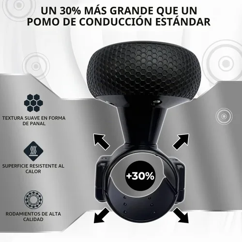 Vista 5 de BL - Pomo giratorio para volante, ajuste antideslizante universal, ABS y acabado de silicona premium, perilla suicida con rodamiento de bolas