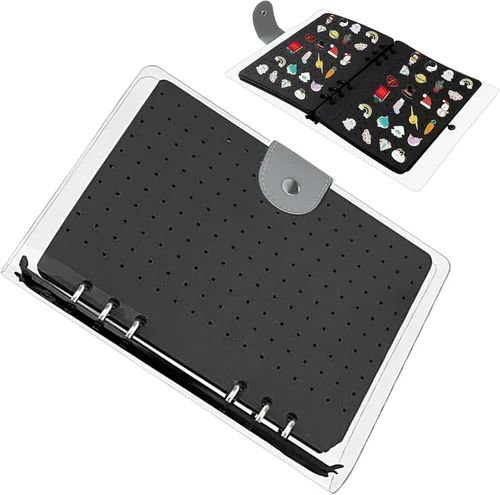 Vista 9 de Pin Storage Binder Holder, Pin Organizer Book, Durable Earring Jewelry Organizer Book, Travel Jewelry Organizer Book with Distinctive Book Design
