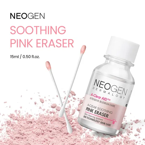 Vista 2 de NEOGEN A-Clear - Borrador rosa calmante para el cuidado de manchas, cuidado de manchas, cuidado de la piel coreana, poder de secado de espinillas