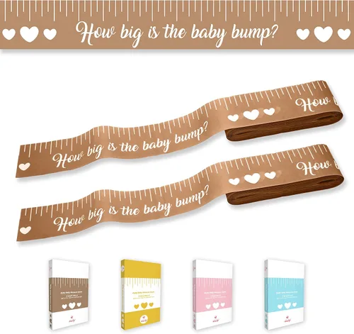 Vista 10 de Party Hearty Juegos Divertidos de Baby Shower para Niño, Juego de 2: ¿Qué Tan Grande Está la Pancita? y No Digas Bebé, Azul Juego de 2