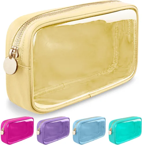 Vista 91 de izuzta Nylon Lager Pequeño Slim Mini Maquillaje Bolsa Organizador, Beige, Viajes