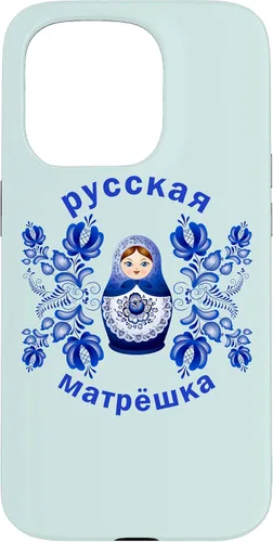 Vista 14 de iPhone 13 Pro Max Matryoshka Doll Russian Dolls Gzhel Funda de la Unión Soviética