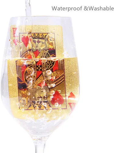 Vista 2 de Paquete de 2 cartas de póquer de diamantes de oro y plata, impermeables, de plástico dorado y plateado, altamente flexibles, 2 barajas de cartas