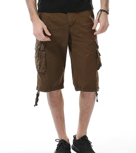 Vista 2 de DONGD - Pantalones cortos de camuflaje para hombre, de algodón, de ajuste relajado