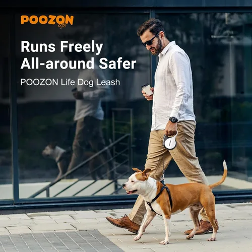 Vista 2 de Correa retráctil para perro, 360° sin enredos, grifo de nailon fuerte de 16 pies para mascotas, correa de paseo para perros medianos y grandes