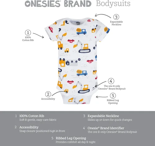 Vista 6 de baby-boys 8-pack Short Sleeve Mix & Match Bodysuits