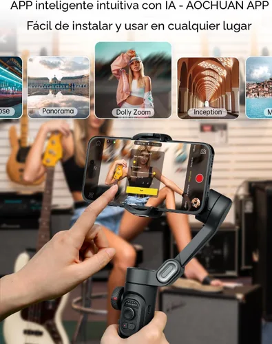 Vista 5 de AOCHUAN Smart XE 3-Axis Gimbal Stabilizer for iPhone&Android,Foldable
