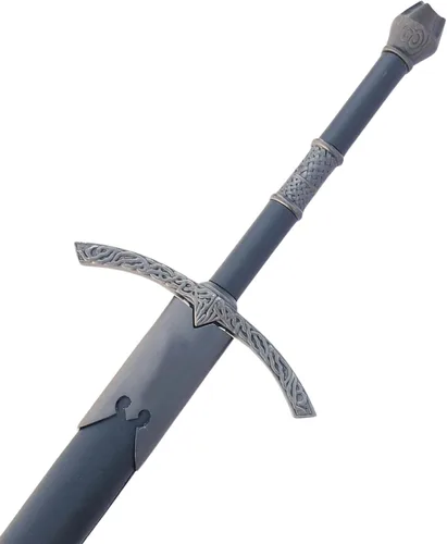 Vista 9 de Medieval Warrior Espada vikinga cruzada de la Edad Media con vaina Negro-933