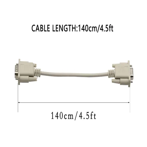Vista 6 de Cable serie de datos RS232 DB9 de 9 pines, macho a hembra DB9 recto Cable de extensión YOUCHENG para computadoras, impresoras, escáneres de 4.5 pies