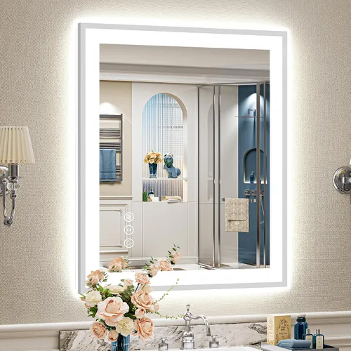 Vista 53 de 24x32 LED Bathroom Mirror, Backlit & Front Lit Lighted Mirror Retroiluminado+luz frontal