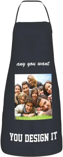 Vista 7 de Delantal Personalizado, Diseña Tu Propio Delantal de Cocina para Cocinar, Sube Tus Fotos Favoritas Logo, Añade Cualquier Nombre o Texto