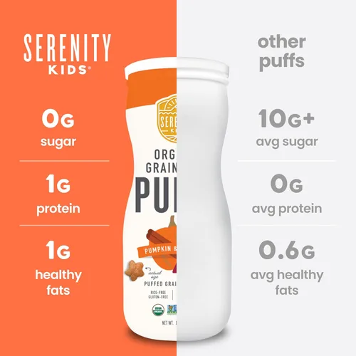 Vista 7 de Serenity Kids - Hojaldritos sin granos y seguros para alérgenos para niños y bebés de más de 6 meses - Sin granos, gluten, nueces, arroz - Vegetales