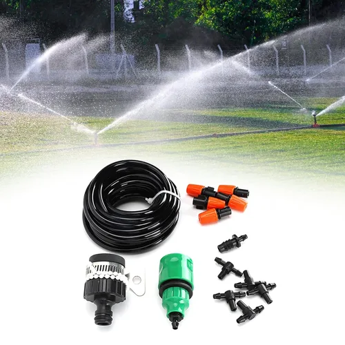 Vista 3 de Fydun Sistema automático de micro riego para plantas, accesorios para jardín, cama de flores, patio, césped, sistema de micro riego automático