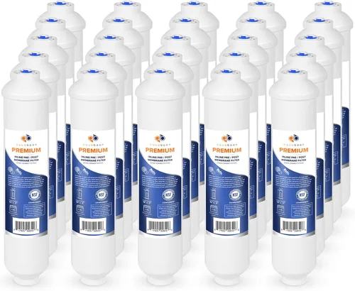 Vista 24 de Aquaboon Filtro de agua de carbón activado T33 - Filtro de agua en línea para refrigerador se adapta a línea de agua de 1/4 - Filtro para máquina