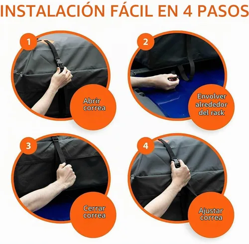 Vista 5 de ZONETECH Bolsa de carga resistente al agua para el techo, color negro clásico de 15 pies cúbicos, calidad premium, universal, impermeable, plegable