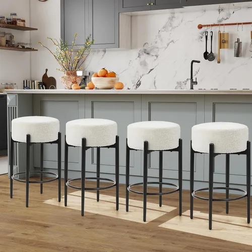 Vista 10 de Murago Taburetes de bar de altura de mostrador, juego de 2, taburetes de bar modernos sin respaldo de 24", ideales para encimera de cocina, isla