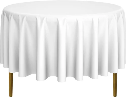 Vista 39 de Lann's Linens - Mantel redondo premium de 70 pulgadas para bodas/banquetes/restaurantes - Mantel de tela de poliéster - Azul bebé