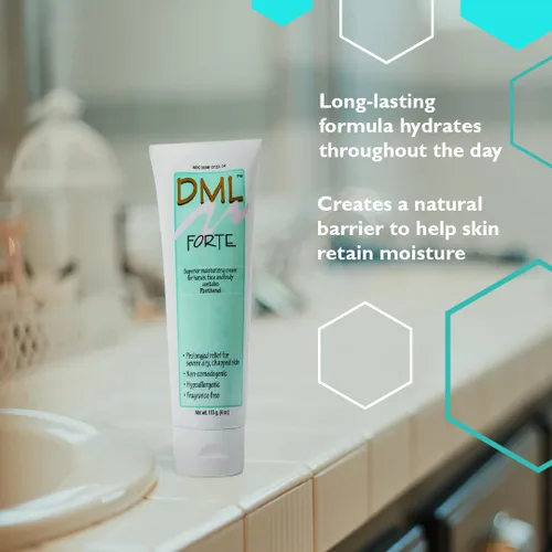 Vista 4 de DML Forte Skin Care - Hidratante súper hidratante para manos, cara y cuerpo, hidratante facial hipoalergénico para piel seca y agrietada, crema