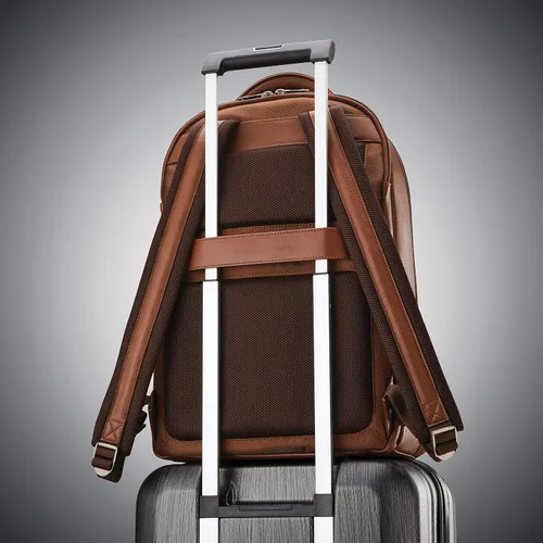 Vista 7 de Samsonite Mochila clásica de cuero, Coñac, Mochila clásica de cuero
