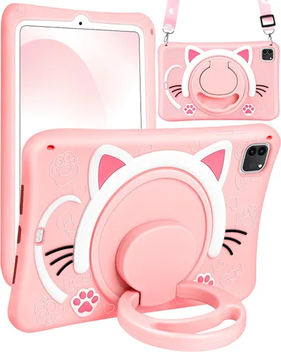 Vista 26 de Wazzasoft Funda para iPad Mini 1/2/3 de 7.9 pulgadas para niñas, linda cubierta de gato negro kawaii, dibujos animados femeninos de gatito