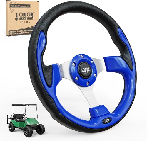 Vista 8 de 10L0L Volante de carrito de golf, diseño universal para Yamaha, EZGO RXV y TXT, Club Car DS, Club Car Precedent Tempo, la mayoría de los carritos