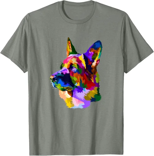 Vista 32 de Camiseta para dueño de perro de pastor alemán, Negro
