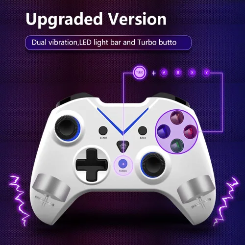 Vista 3 de Control inalámbrico para Xbox One doble vibración incorporada de 24 HZ Gamepad compatible con Xbox OneOne SOne XSeries SSeries XPS3Windows 10
