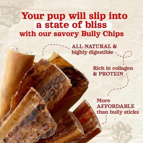 Vista 3 de Natural Farm Bully Chips (9-12 pulgadas, 8 onzas), mejilla de res digerible de vacas alimentadas con pasto, sin OGM, sin granos, masticables