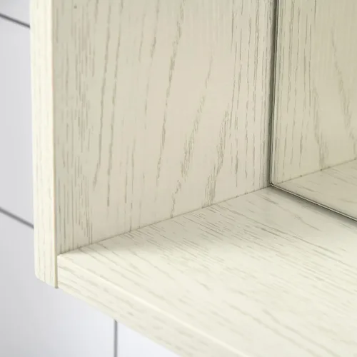 Vista 7 de kleankin Botiquín de baño de 24.75 x 25.5 pulgadas con espejo, estante de almacenamiento, armario de baño montado en la pared para sala de estar