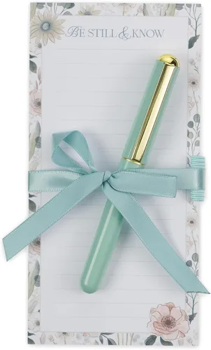 Vista 10 de Christian Art Gifts Juego Compacto de Bloc de Notas Magnético para Nevera y Bolígrafo para Mujer: Confía en el Señor Escritura Inspiradora, Floral