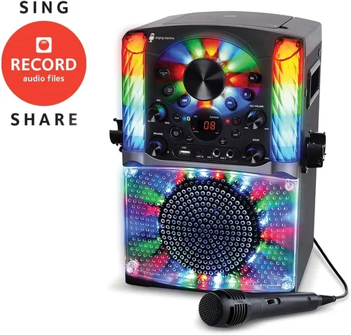 Vista 3 de Máquina de karaoke Singing Machine SML625BTBKD, sistema de karaoke portátil Bluetooth CD+G, negro