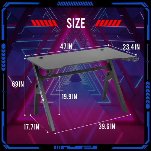 Vista 3 de FDW Escritorio para computadora, escritorio para videojuegos, mesa de computadora para estudiantes, escritorio de oficina, mesa de estación