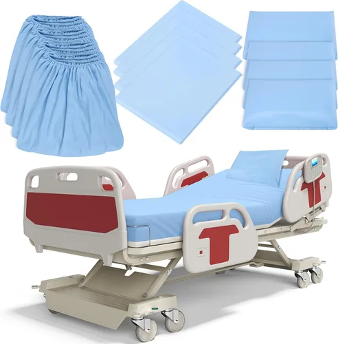 Vista 19 de Moukeren Juego de sábanas de hospital, 6 piezas, sábana bajera ajustable de bolsillo profundo de 36 pulgadas con elástico en todo el contorno, Beige