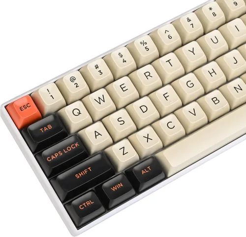 Vista 3 de Owpkeenthy Teclas de carbono retro perfil SA de 150 teclas personalizadas de ABS Doubleshot Juego de teclas con barra espaciadora dividida