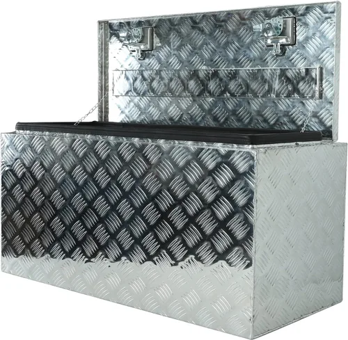 Vista 3 de Caja de herramientas de aluminio de 36 pulgadas, caja de herramientas de 5 bares, caja de herramientas de almacenamiento Orgainzer con pestillo
