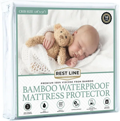 Vista 8 de Protector de colchón impermeable de bambú de alta calidad de tamaño individual de 39 x 75 pulgadas, 100% viscosa de bambú, hipoalergénico, funda