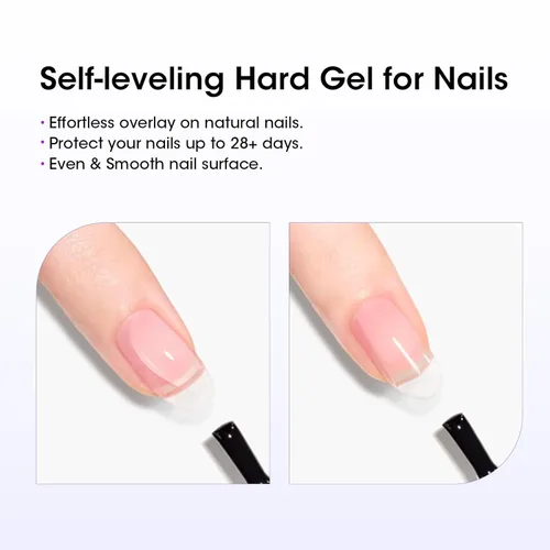Vista 3 de Gellen Gel constructor de uñas transparente de 3.4 fl oz, gel fortalecedor de color duro, construcción de ápice de uñas, gel de uñas UV de larga