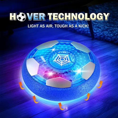 Vista 3 de BaLaM Hover - Pelota de fútbol para niños de 3 a 12 años, juguetes recargables para interiores, juguetes iluminables, regalos de Navidad, Azul