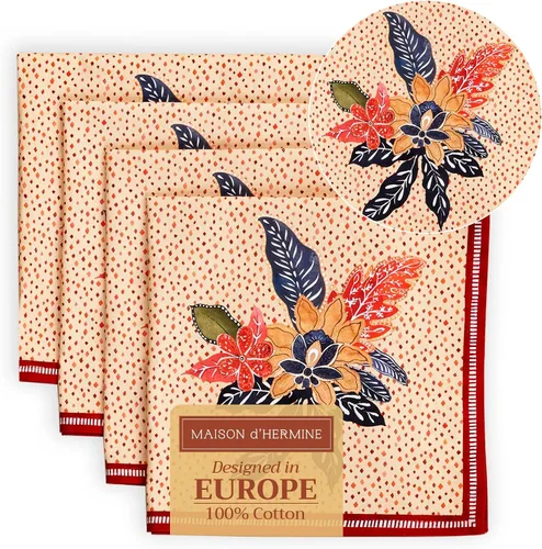 Vista 142 de Maison d' Hermine Juego de 4 servilletas de tela 100% algodón, suaves y duraderas, servilletas cuadradas reutilizables para uso diario, lavables