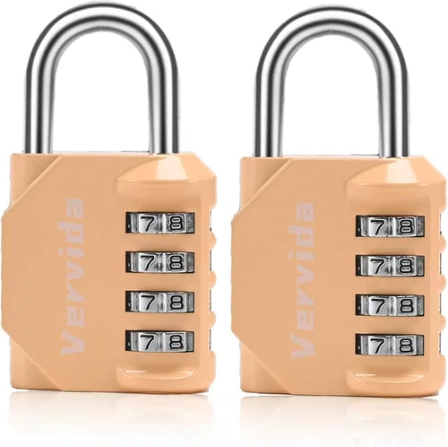 Vista 8 de Vervida® Candado de Combinación Reajustable, Juego de 4 Candados de Combinación Impermeables al Aire Libre de 4 Dígitos para Armario de Gimnasio