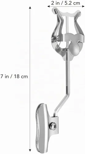 Vista 2 de Trompeta Trombón Clip de partituras Trompetista Lira Partitura Soporte de abrazadera (Plata)